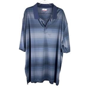 Grand Slam Mens Polo Shirt 3XLT Blue Chevron Stripes Golf